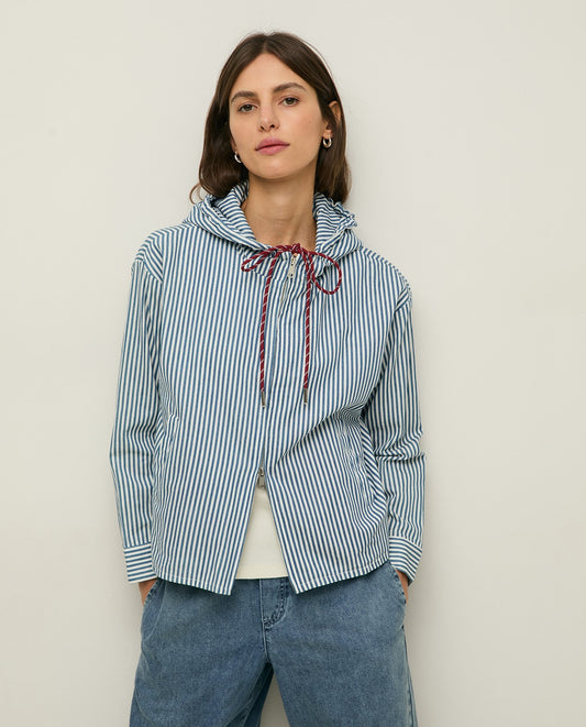 Chaqueta capucha rayas