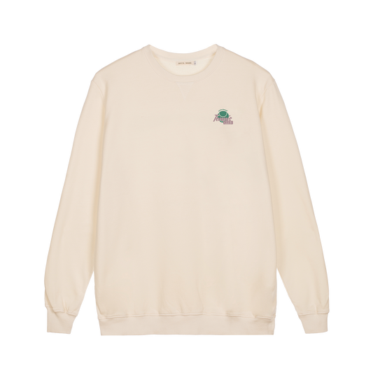 Sudadera estampada crema.