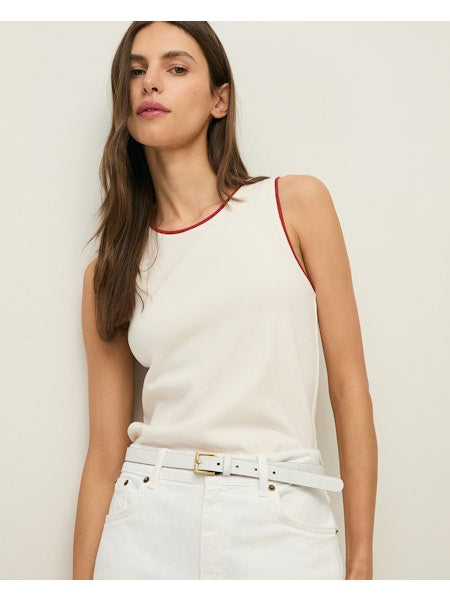 Top tirantes crudo y rojo