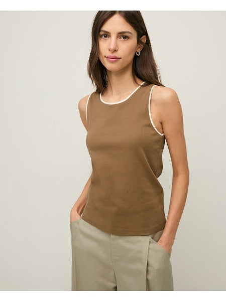 Top tirantes beis y khaki.