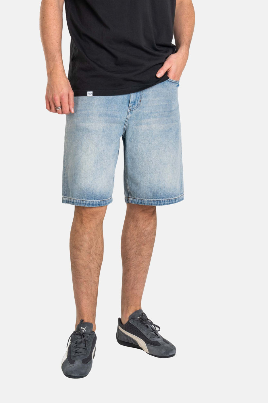 Short denim azul medio