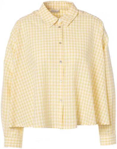 Camisa de cuadros amarilla.