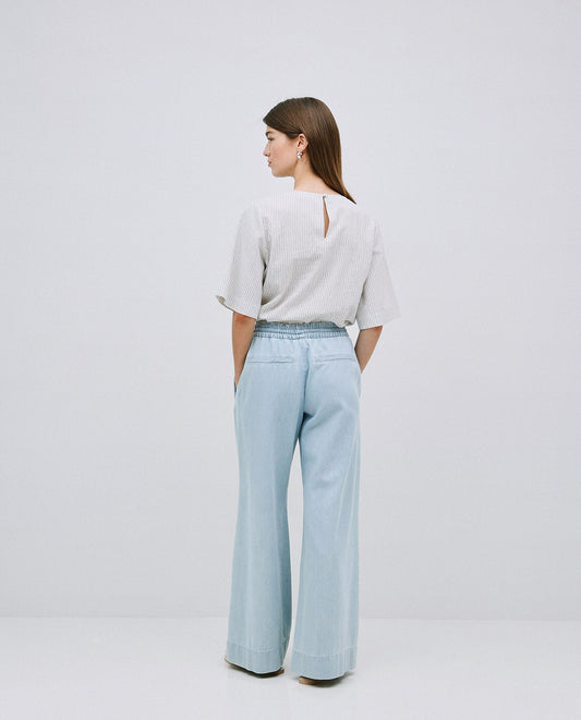 Pantalón palazzo denim