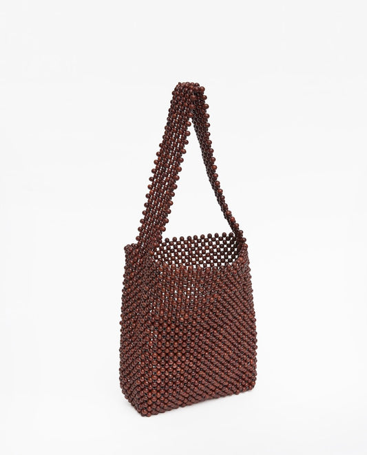 Bolso abalorios madera