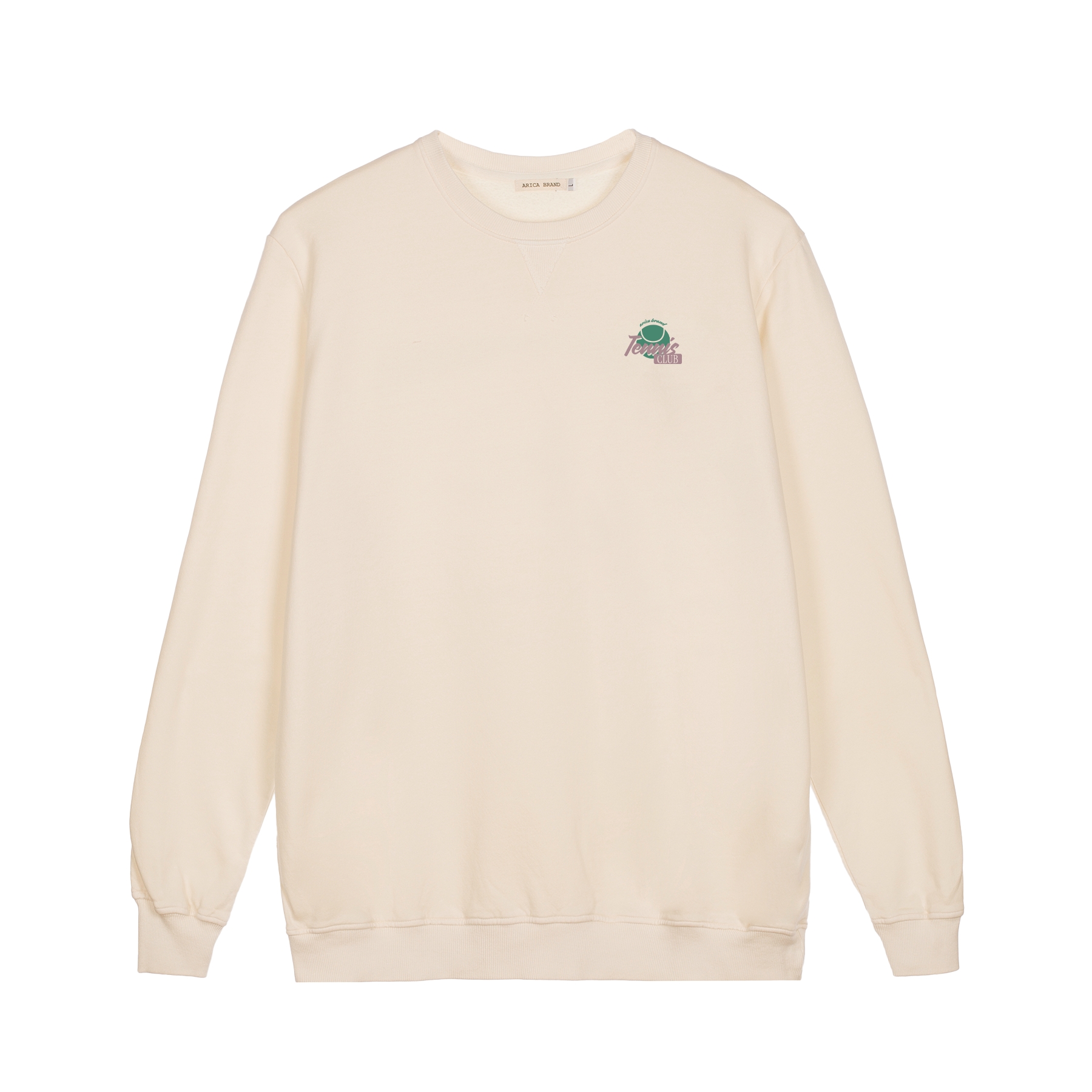 Sudadera estampada crema.