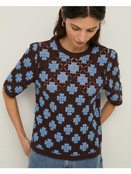 Jersey crochet flores.