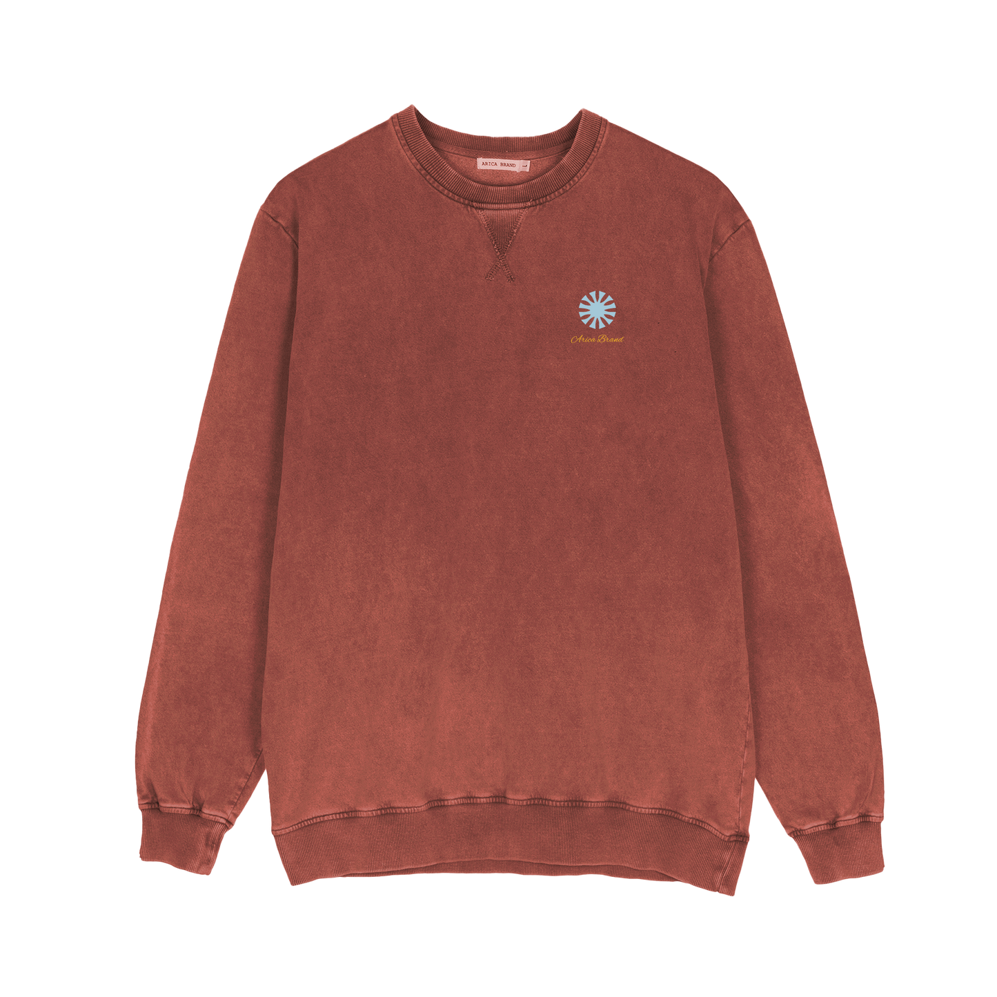 Sudadera estampada ocre.