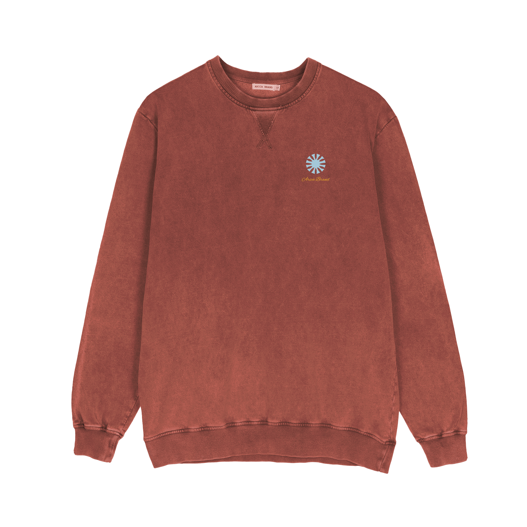 Sudadera estampada ocre.