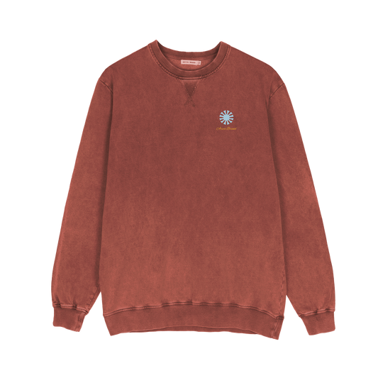 Sudadera estampada ocre.