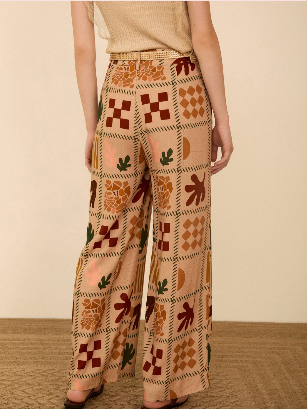 Pantalón fluído estampado