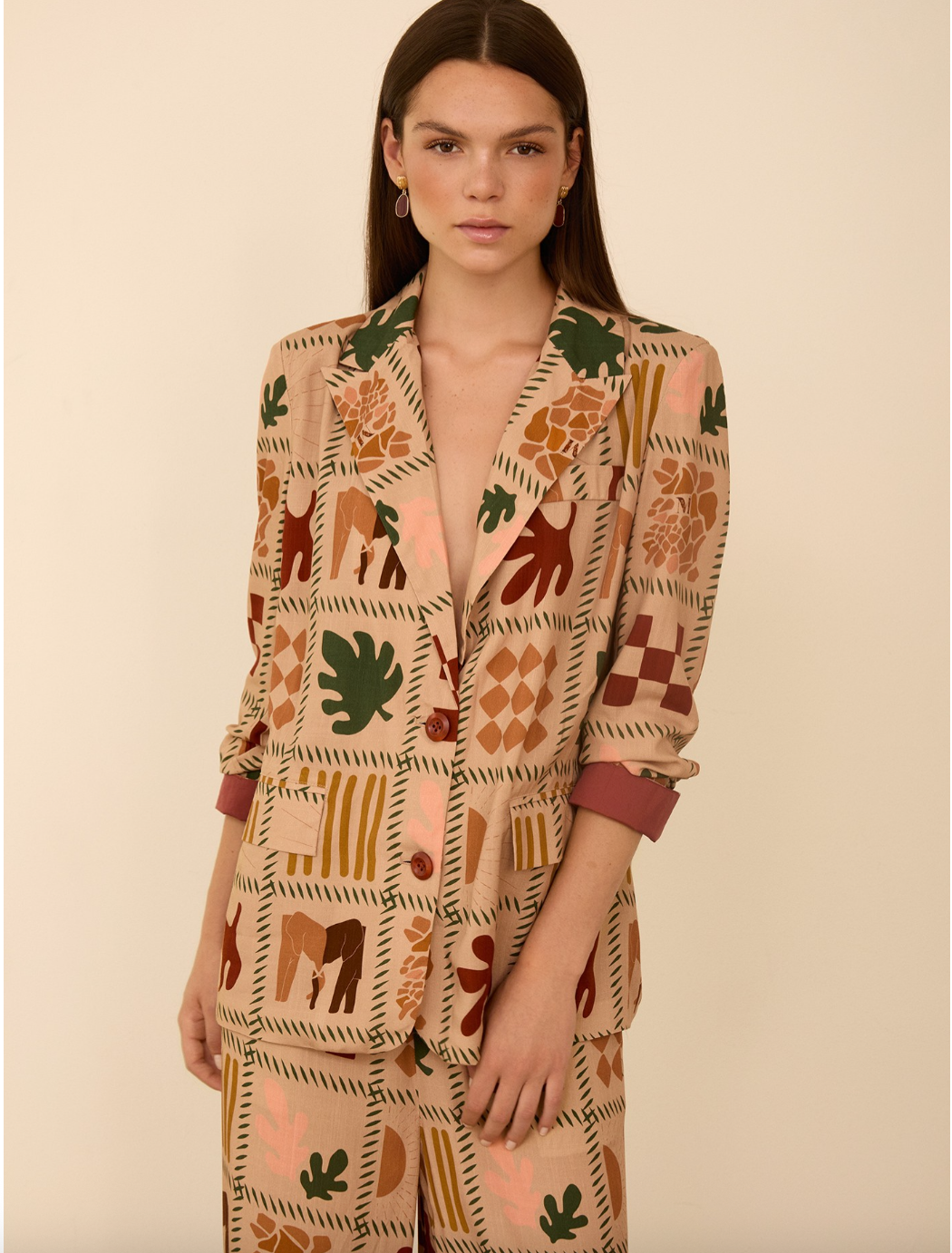 Blazer ligera estampada