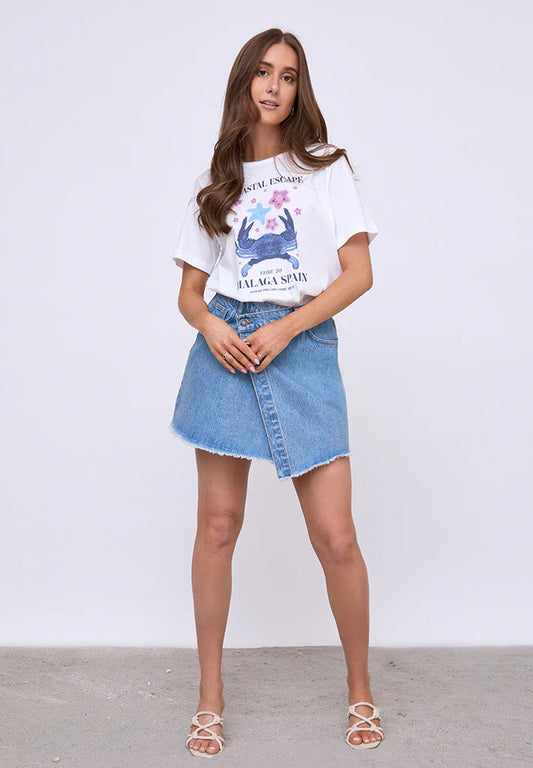 Falda denim cruzada